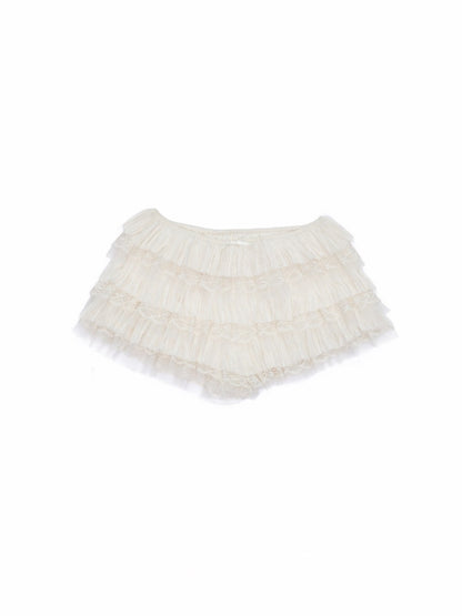 Chiffon Lace Multi-Layer Low-Rise Cake Puffy Shorts【s0000015508】