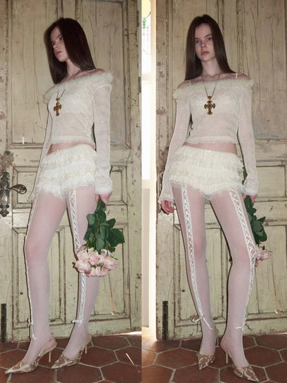 Chiffon Lace Multi-Layer Low-Rise Cake Puffy Shorts【s0000015508】