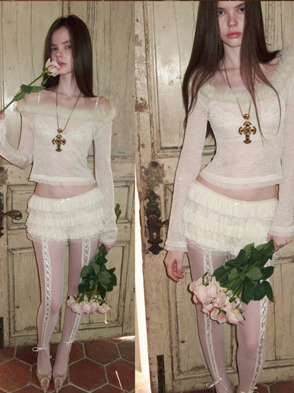 Chiffon Lace Multi-Layer Low-Rise Cake Puffy Shorts【s0000015508】