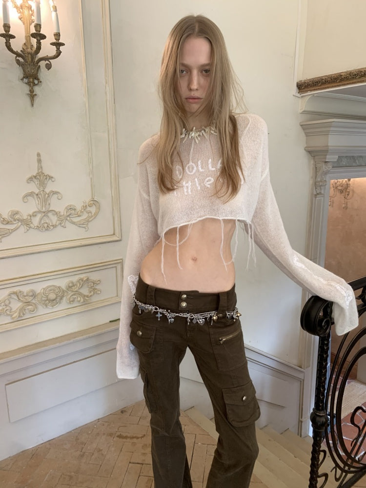 Multi-Pocket Workwear Washed Canvas Leggings Low-Rise Booth Slim Pants【s0000015510】