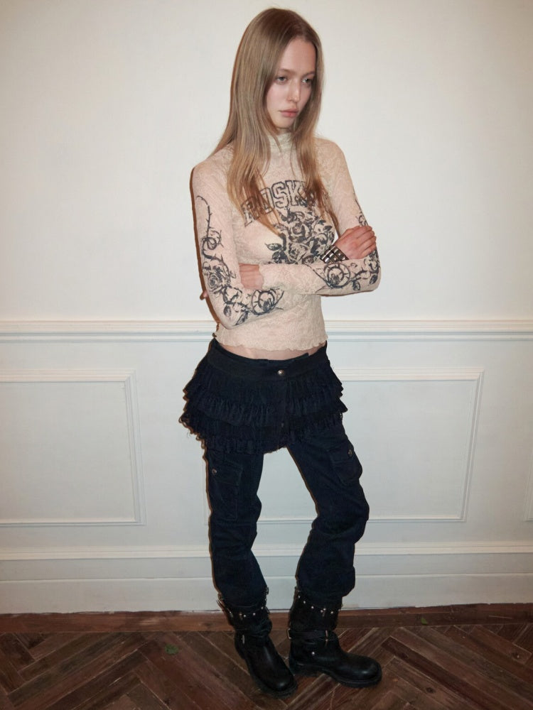 Multi-Pocket Workwear Washed Canvas Leggings Low-Rise Booth Slim Pants【s0000015510】
