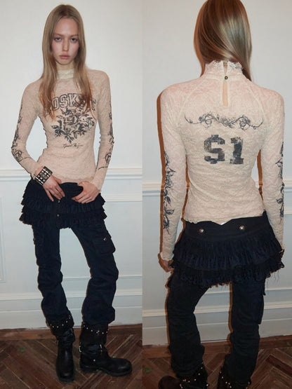 Multi-Pocket Workwear Washed Canvas Leggings Low-Rise Booth Slim Pants【s0000015510】