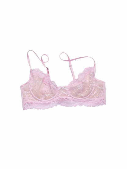 Lace Mesh Sexy Gathering Lingerie Soft Underwire Thin Strap Corset【s0000015512】