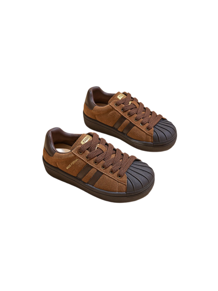 Vintage Leather Training Platform Shoes【s0000015517】