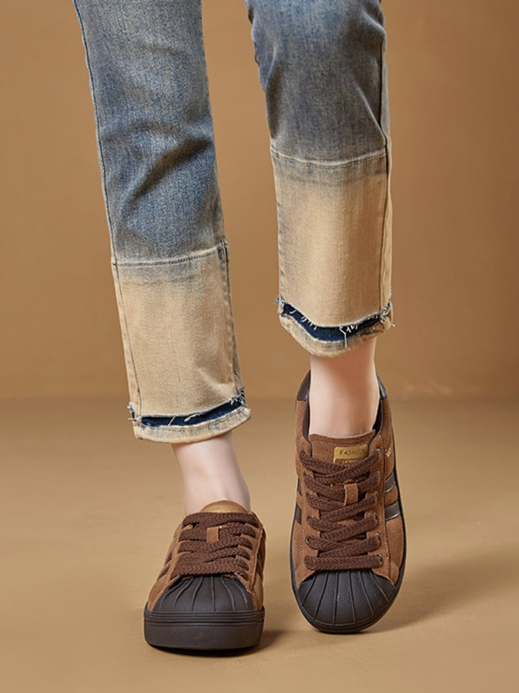 Vintage Leather Training Platform Shoes【s0000015517】