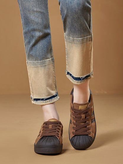 Vintage Leather Training Platform Shoes【s0000015517】