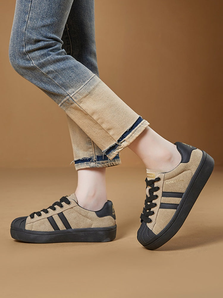 Vintage Leather Training Platform Shoes【s0000015517】