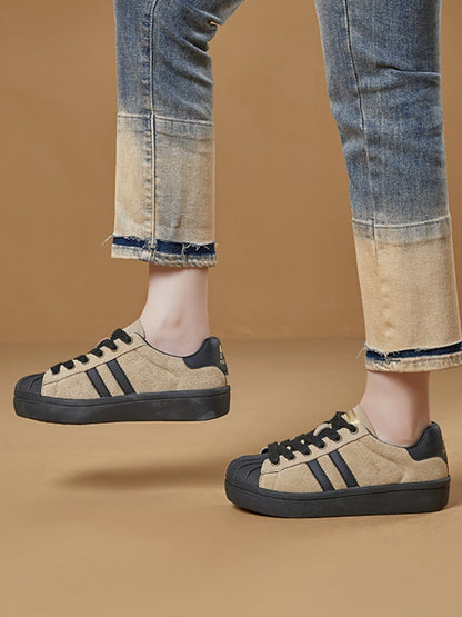 Vintage Leather Training Platform Shoes【s0000015517】