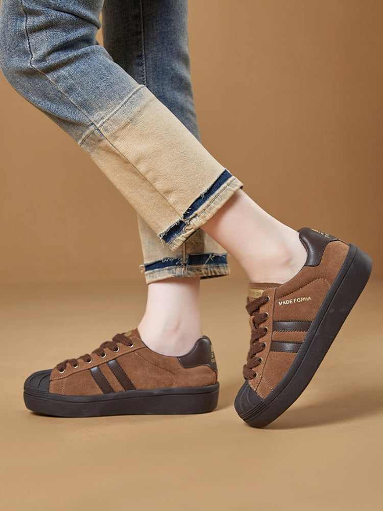 Vintage Leather Training Platform Shoes【s0000015517】