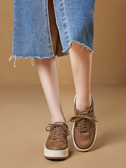 Platform Leather Lace-Up Shoes【s0000015519】