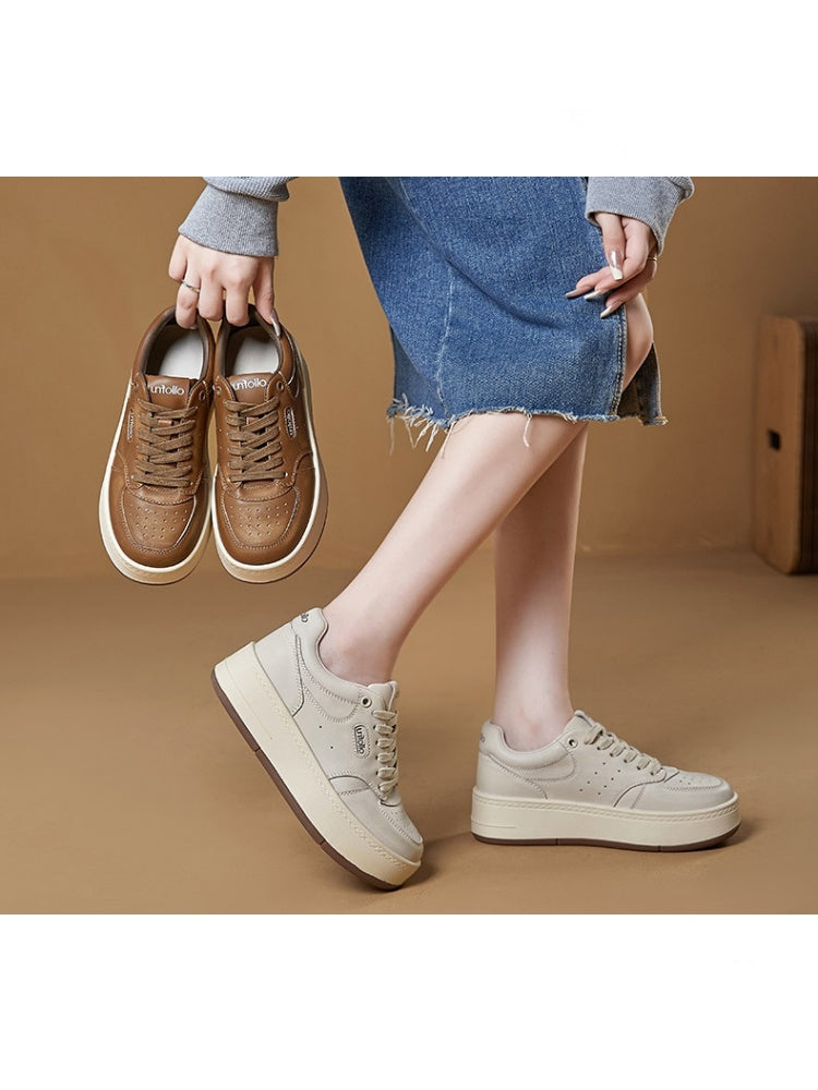 Platform Leather Lace-Up Shoes【s0000015519】