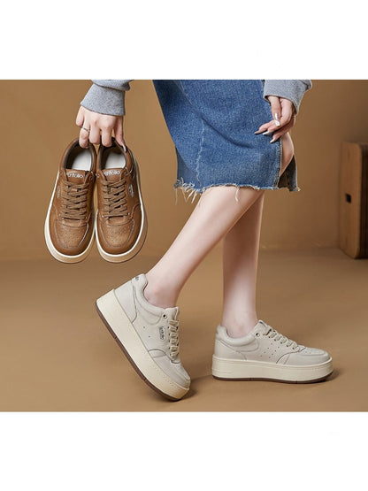 Platform Leather Lace-Up Shoes【s0000015519】