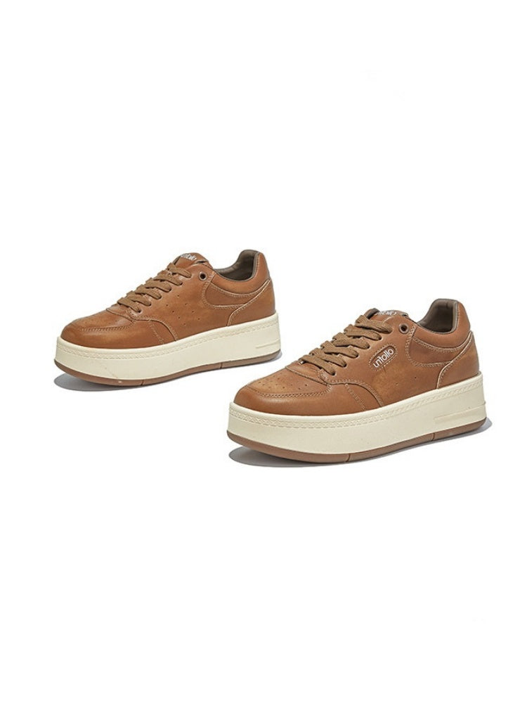 Platform Leather Lace-Up Shoes【s0000015519】