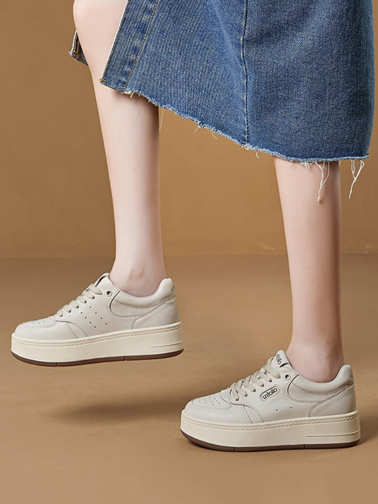 Platform Leather Lace-Up Shoes【s0000015519】