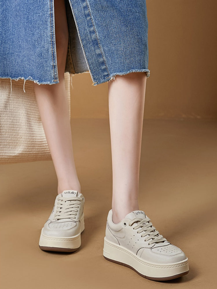 Platform Leather Lace-Up Shoes【s0000015519】