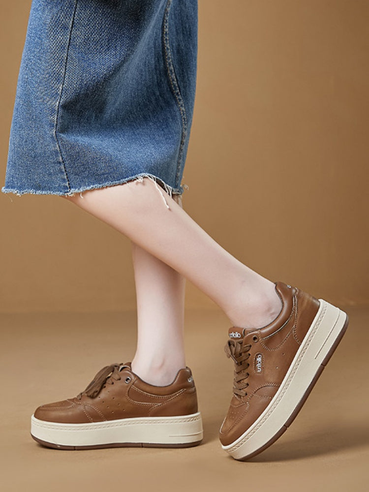 Platform Leather Lace-Up Shoes【s0000015519】