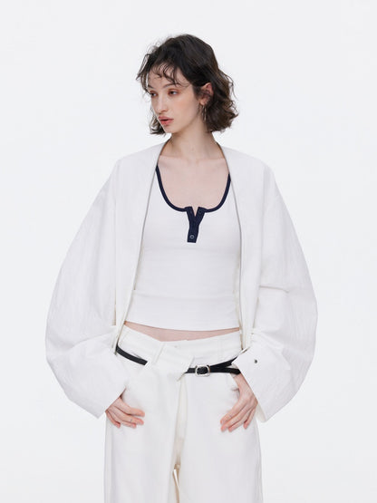 Oversized Cocoon Silhouette Short Jacket【s0000015529】