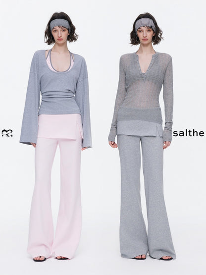 Skin-Friendly Nude Knit Skirt Layers Sports Sweat Pants【s0000015531】