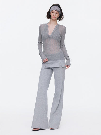 Skin-Friendly Nude Knit Skirt Layers Sports Sweat Pants【s0000015531】