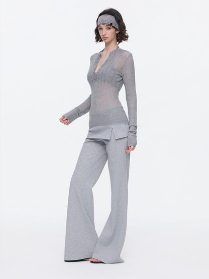 Skin-Friendly Nude Knit Skirt Layers Sports Sweat Pants【s0000015531】