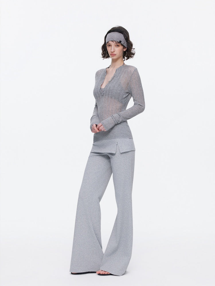 Skin-Friendly Nude Knit Skirt Layers Sports Sweat Pants【s0000015531】