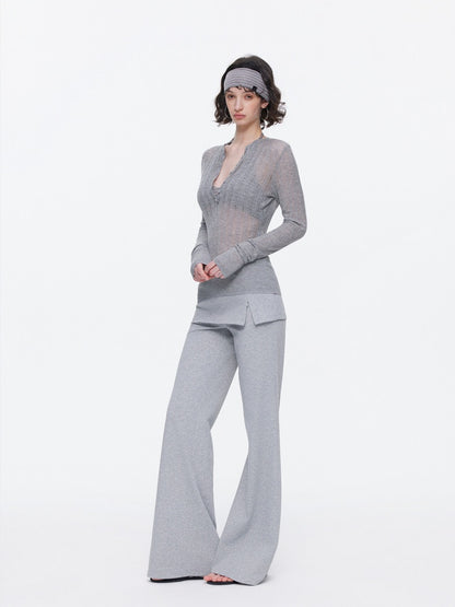 Skin-Friendly Nude Knit Skirt Layers Sports Sweat Pants【s0000015531】