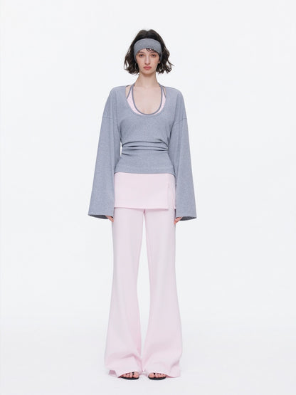 Skin-Friendly Nude Knit Skirt Layers Sports Sweat Pants【s0000015531】