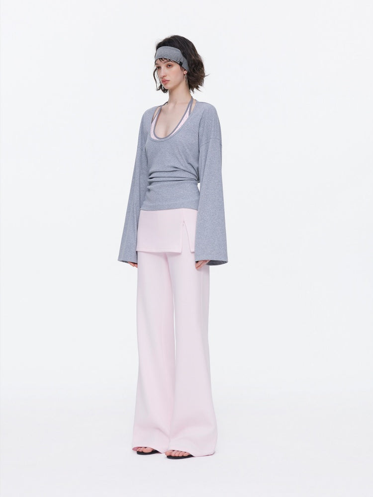 Skin-Friendly Nude Knit Skirt Layers Sports Sweat Pants【s0000015531】