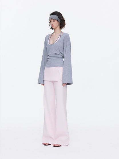 Skin-Friendly Nude Knit Skirt Layers Sports Sweat Pants【s0000015531】