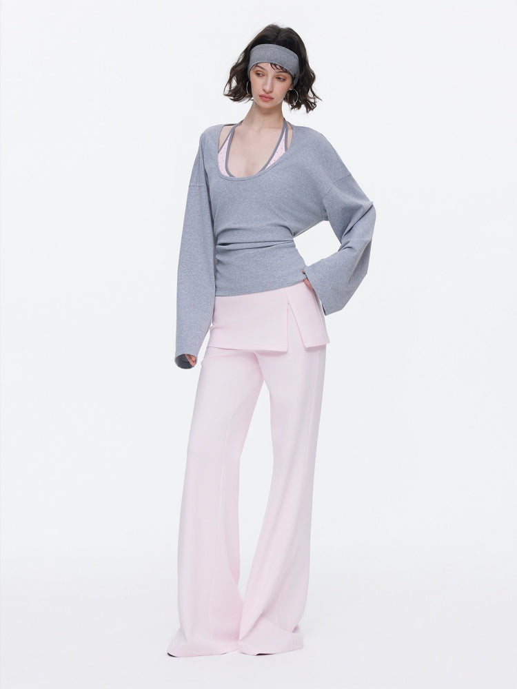 Skin-Friendly Nude Knit Skirt Layers Sports Sweat Pants【s0000015531】