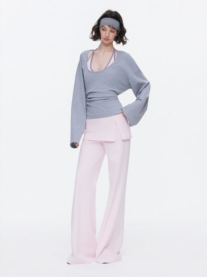 Skin-Friendly Nude Knit Skirt Layers Sports Sweat Pants【s0000015531】