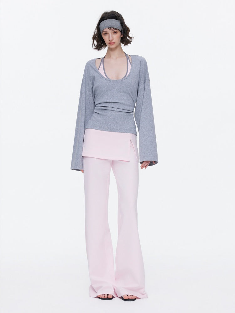 Skin-Friendly Nude Knit Skirt Layers Sports Sweat Pants【s0000015531】