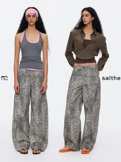 Vintage Modern Leopard Print Scimitar Pants【s0000015534】