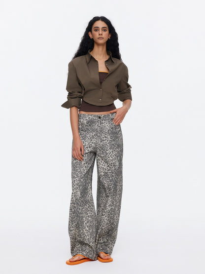 Vintage Modern Leopard Print Scimitar Pants【s0000015534】
