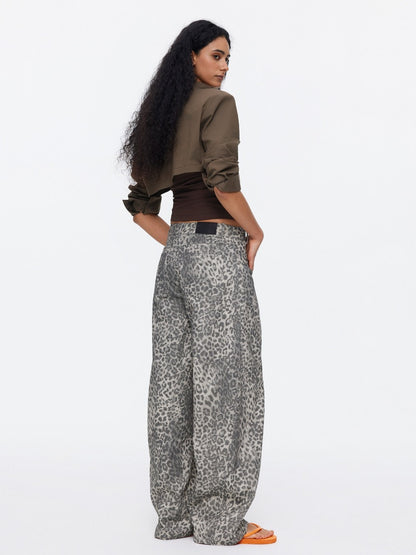 Vintage Modern Leopard Print Scimitar Pants【s0000015534】