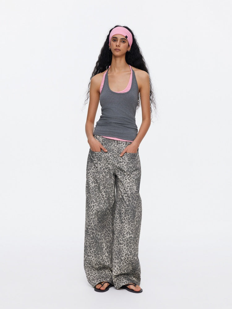 Vintage Modern Leopard Print Scimitar Pants【s0000015534】