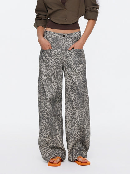 Vintage Modern Leopard Print Scimitar Pants【s0000015534】