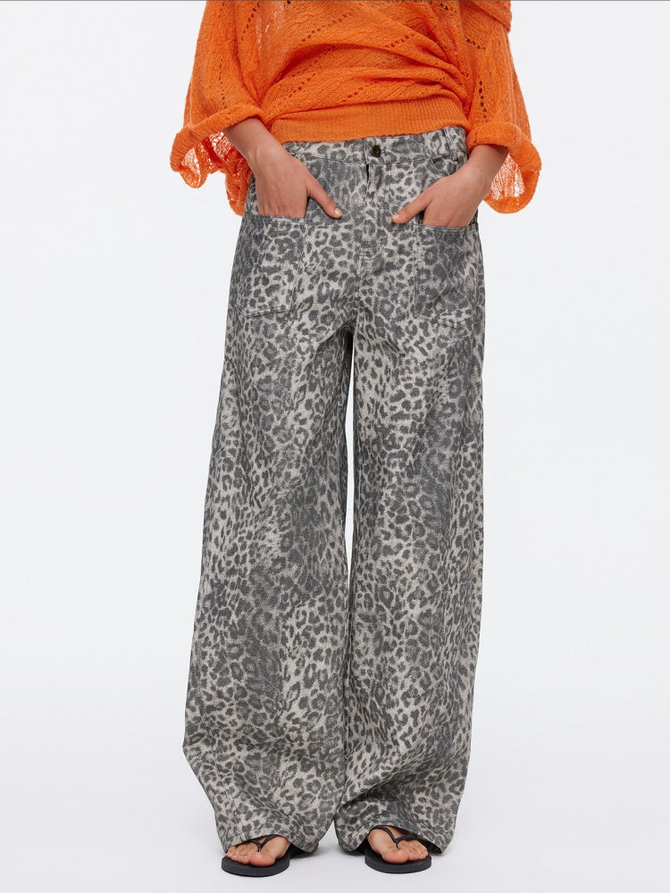 Vintage Modern Leopard Print Scimitar Pants【s0000015534】