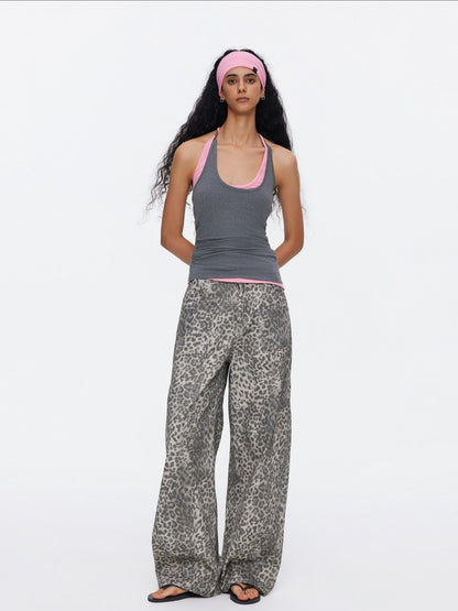 Vintage Modern Leopard Print Scimitar Pants【s0000015534】