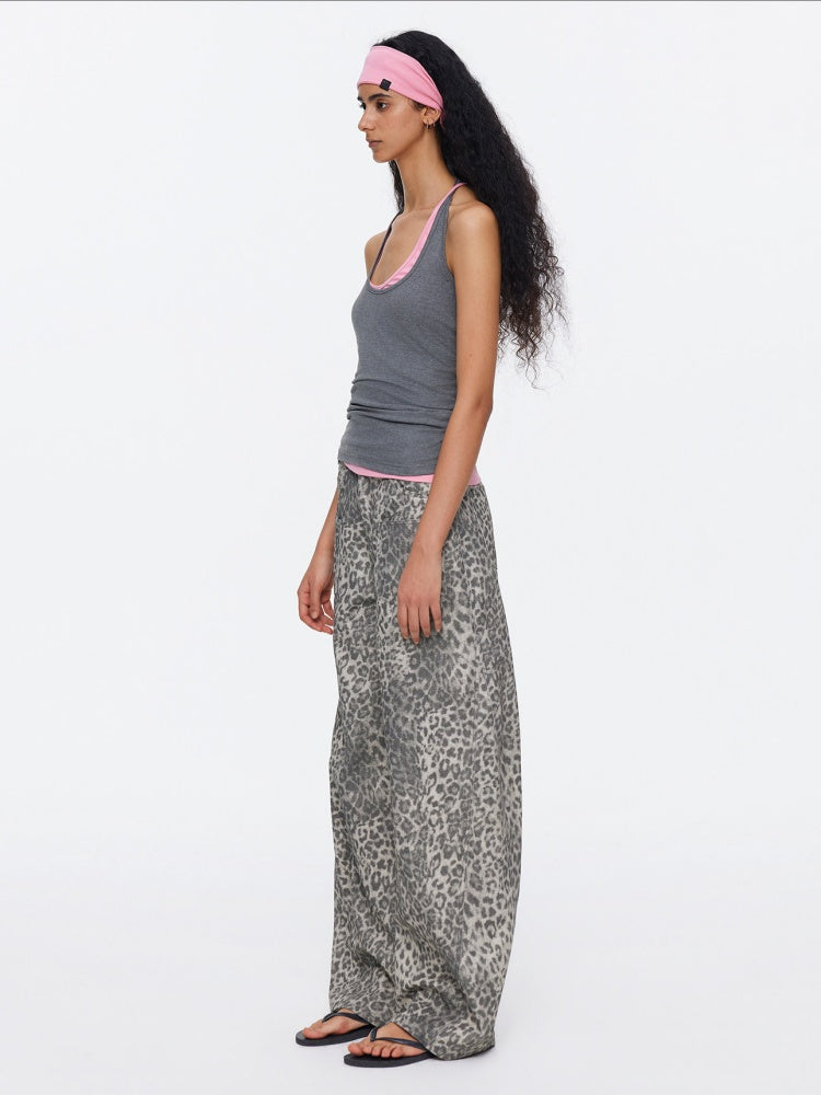 Vintage Modern Leopard Print Scimitar Pants【s0000015534】