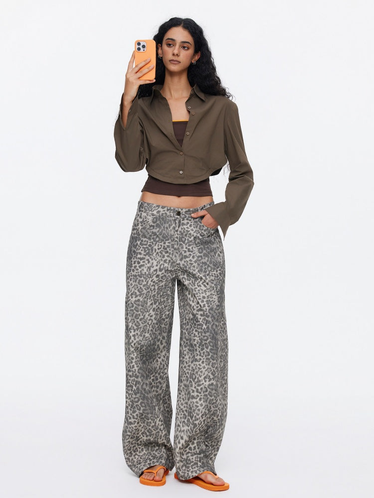 Vintage Modern Leopard Print Scimitar Pants【s0000015534】