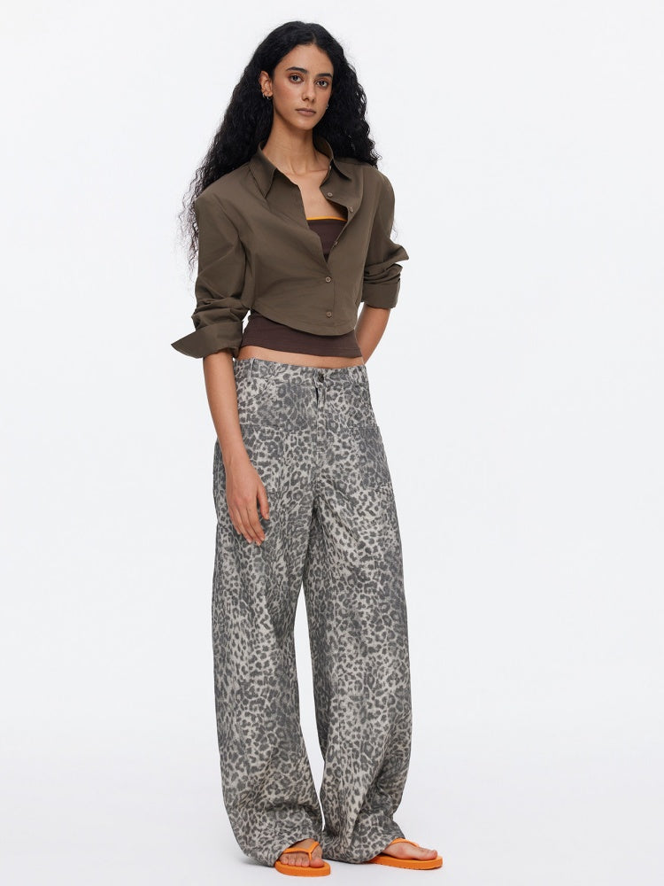 Vintage Modern Leopard Print Scimitar Pants【s0000015534】