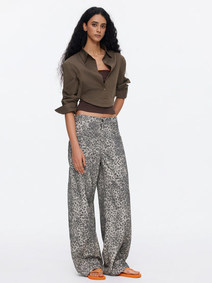 Vintage Modern Leopard Print Scimitar Pants【s0000015534】