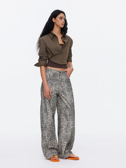 Vintage Modern Leopard Print Scimitar Pants【s0000015534】