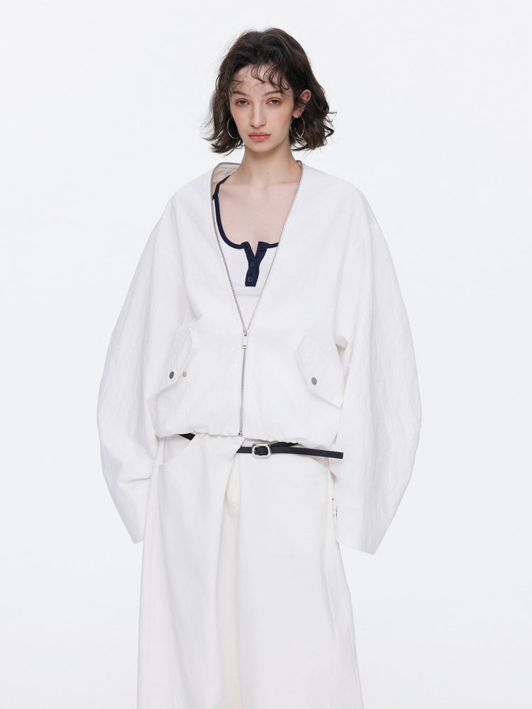 Asymmetrical Waistband Wide-Leg Scimitar Jeans【s0000015535】