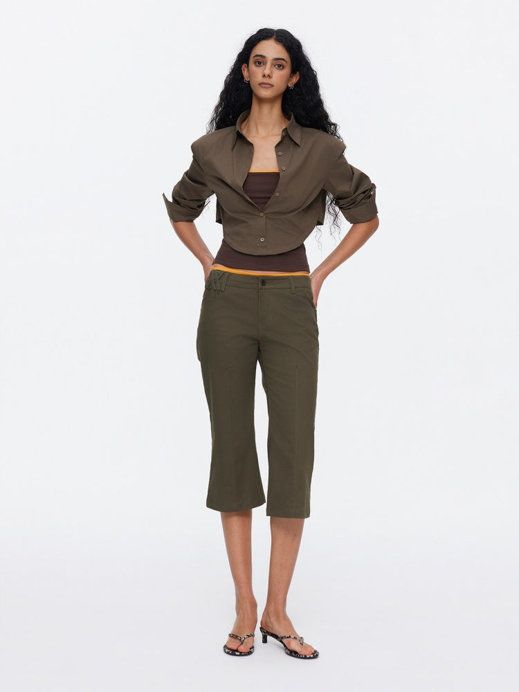 Loose Oversized Shirt Bandeau Contrast Faux Layered Top【s0000015536】