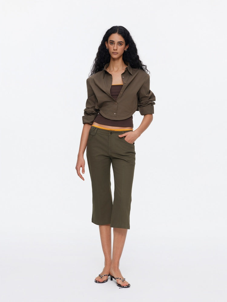 Loose Oversized Shirt Bandeau Contrast Faux Layered Top【s0000015536】