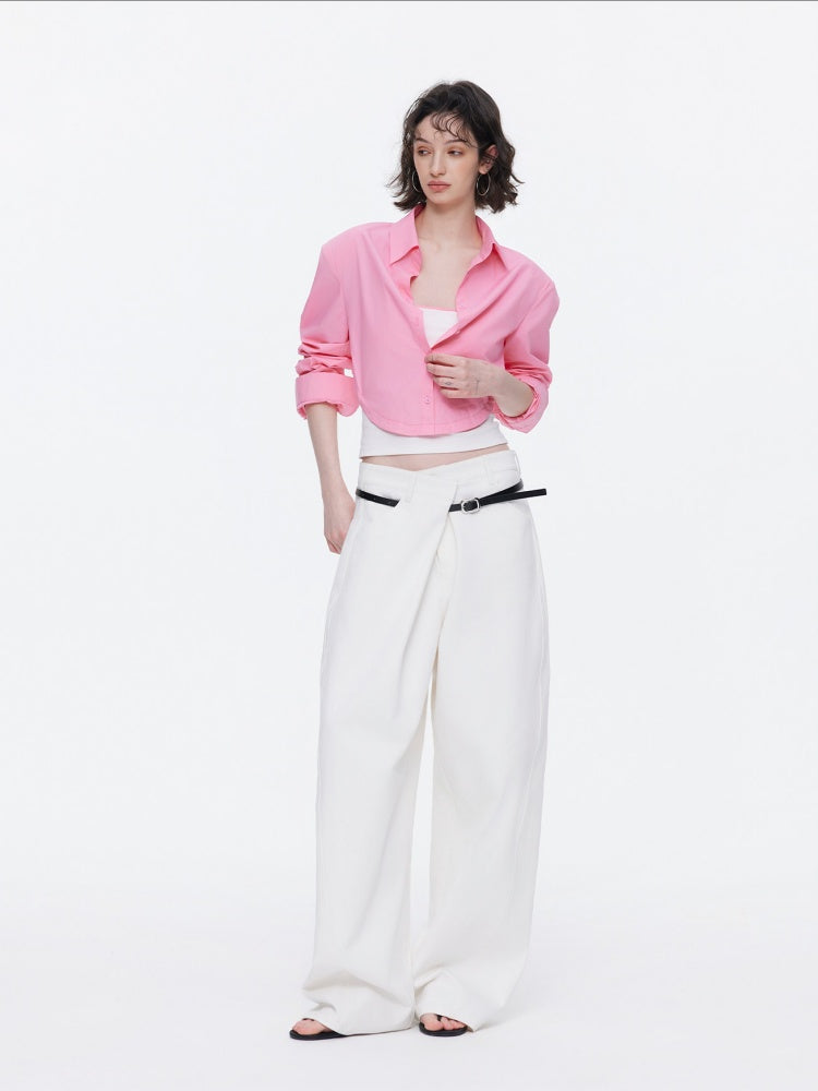 Loose Oversized Shirt Bandeau Contrast Faux Layered Top【s0000015536】