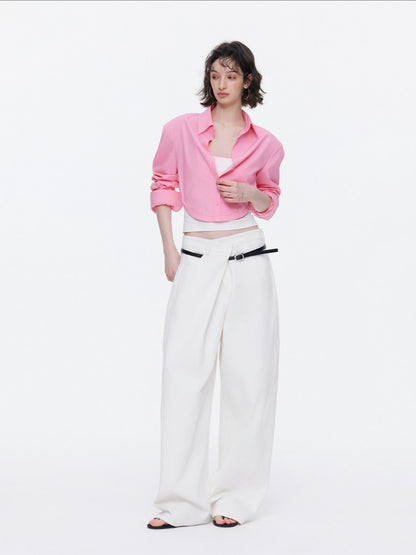 Loose Oversized Shirt Bandeau Contrast Faux Layered Top【s0000015536】