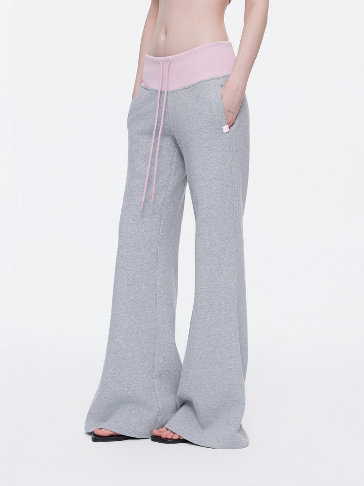 Contrasting Casual Wide-Leg Slimming Floor-Length Bootcut Sweatpants【s0000015537】
